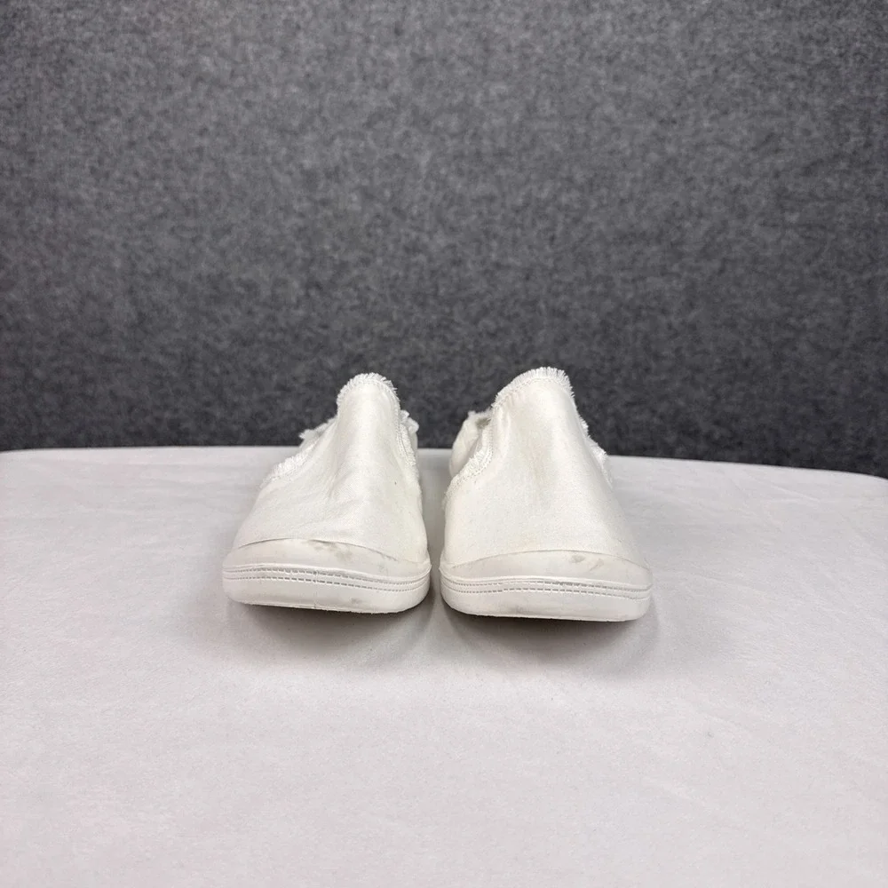 Jellypop Womens White Canvas Slip On Mule Sneakers Frayed Edge Size 10M‎